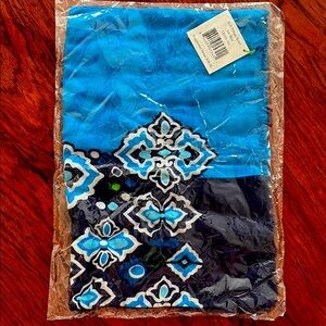 Vera Bradley Soft Fringe Ink Blue Scarf